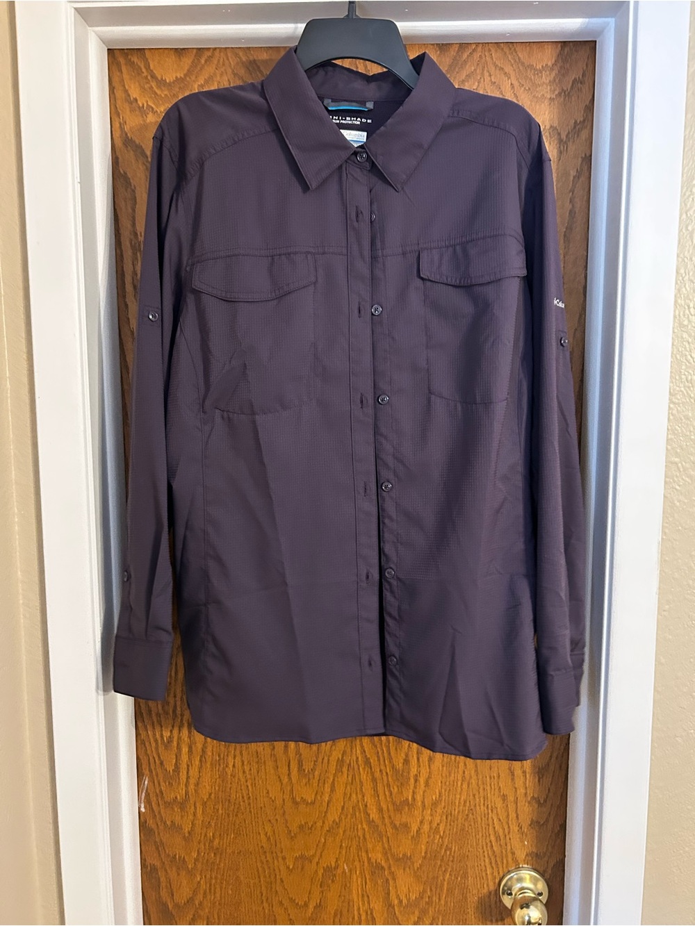 Columbia Omnishade Button-Up Shirt - Dark Plum